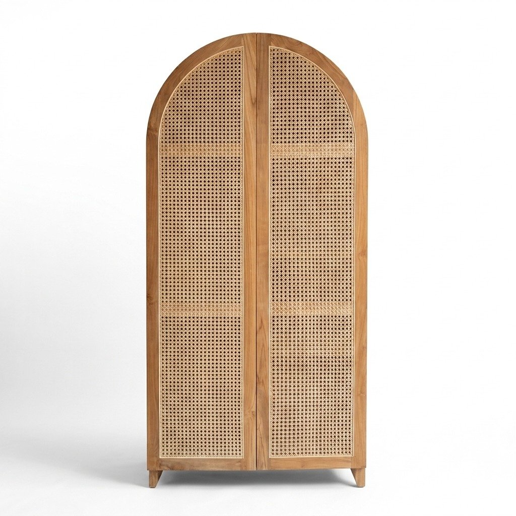 Lemari 2 pintu Jati rotan